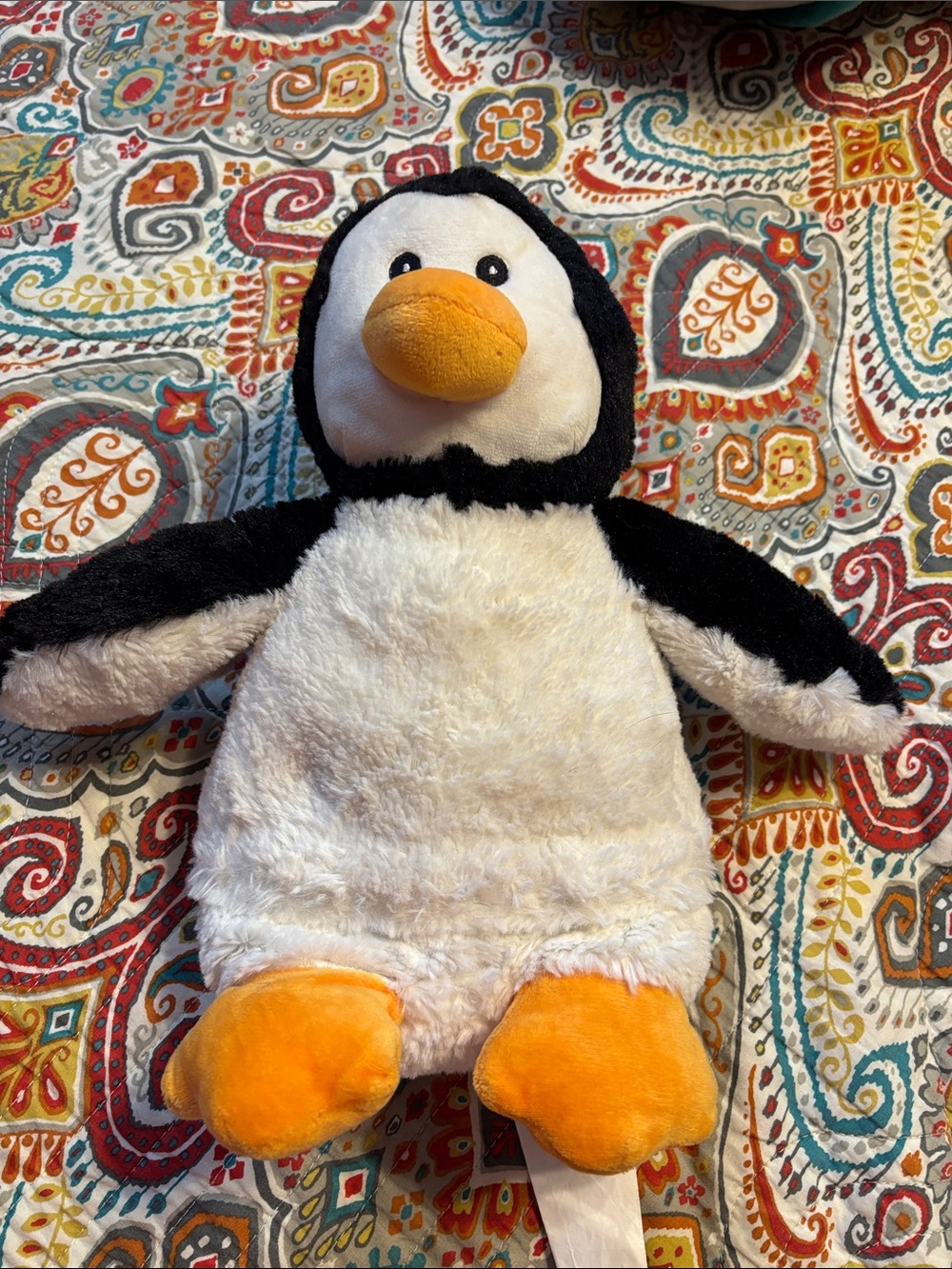 Cozy hugs Plush Penguin heat up cooling Stuffed Animal - Black, White & Orange